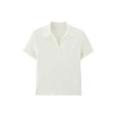 Women's Solid Antibacterial Knit Polo Shirt